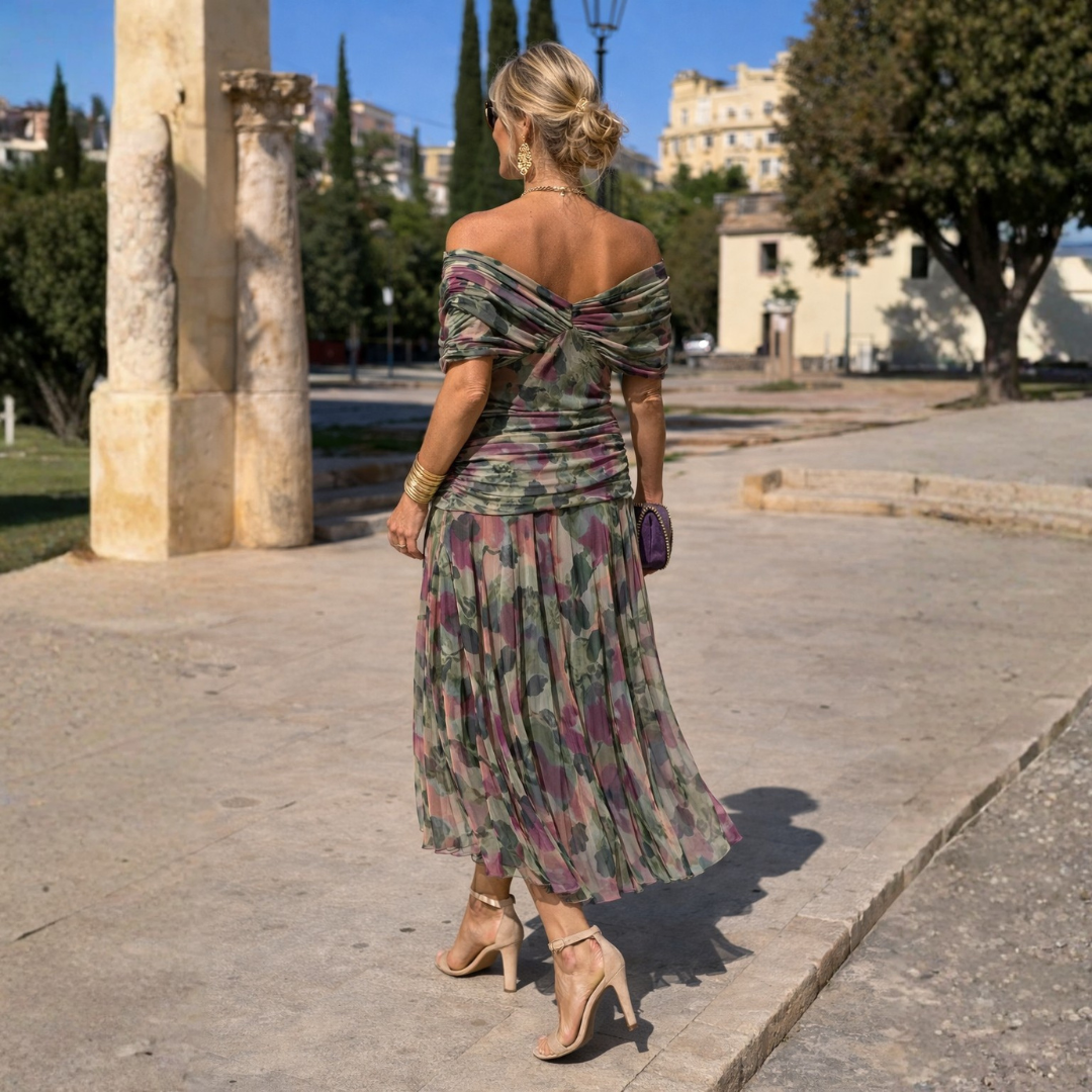 ROSSANA™ | Women’s Off-Shoulder Long Chiffon Dress