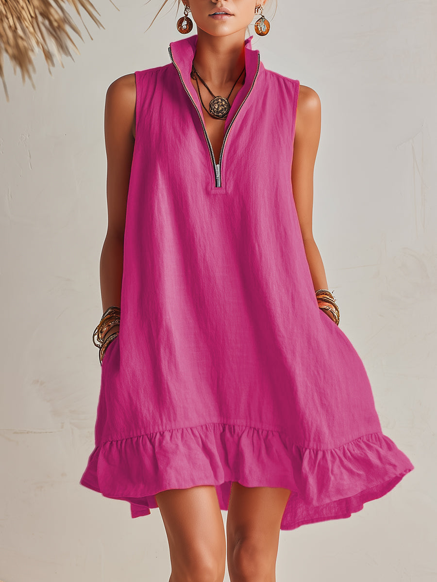 Lina™ | Cotton & Linen Mini Dress