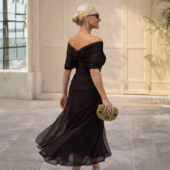 ROSSANA™ | Women’s Off-Shoulder Long Chiffon Dress