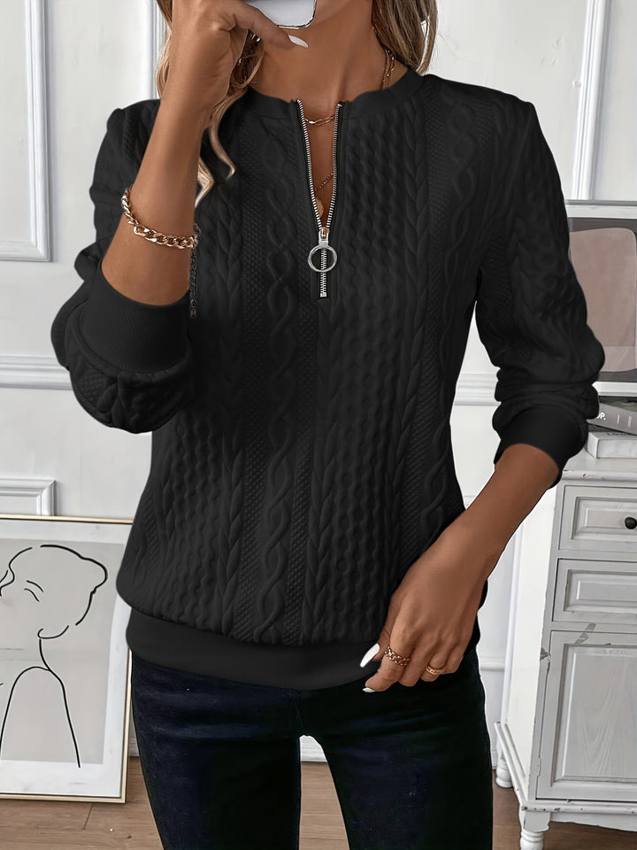 Amalie™ | Women’s Zip-Up Cable Knit Sweater