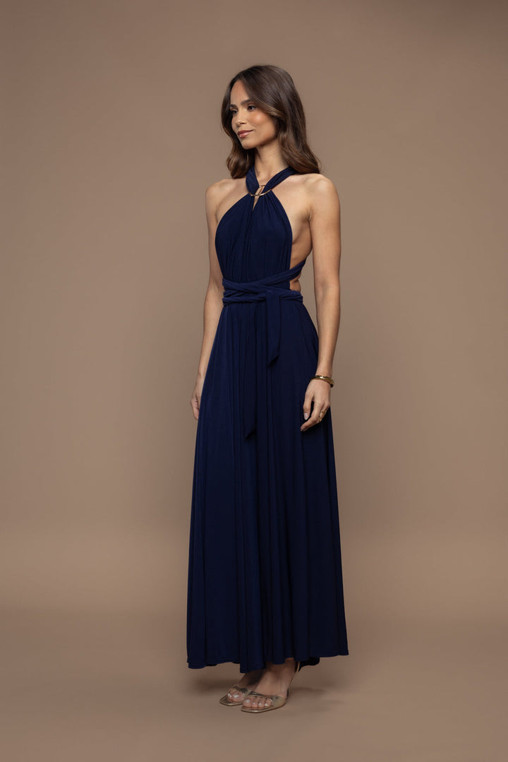 Prestance Multiposition Dress – Navy Blue