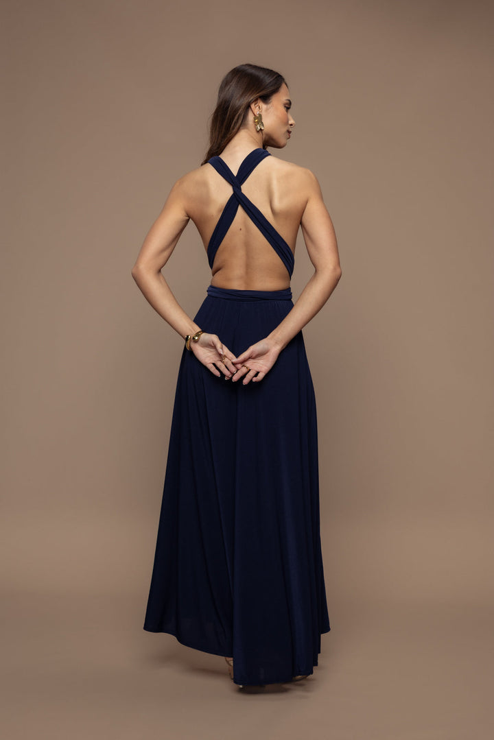 Prestance Multiposition Dress – Navy Blue
