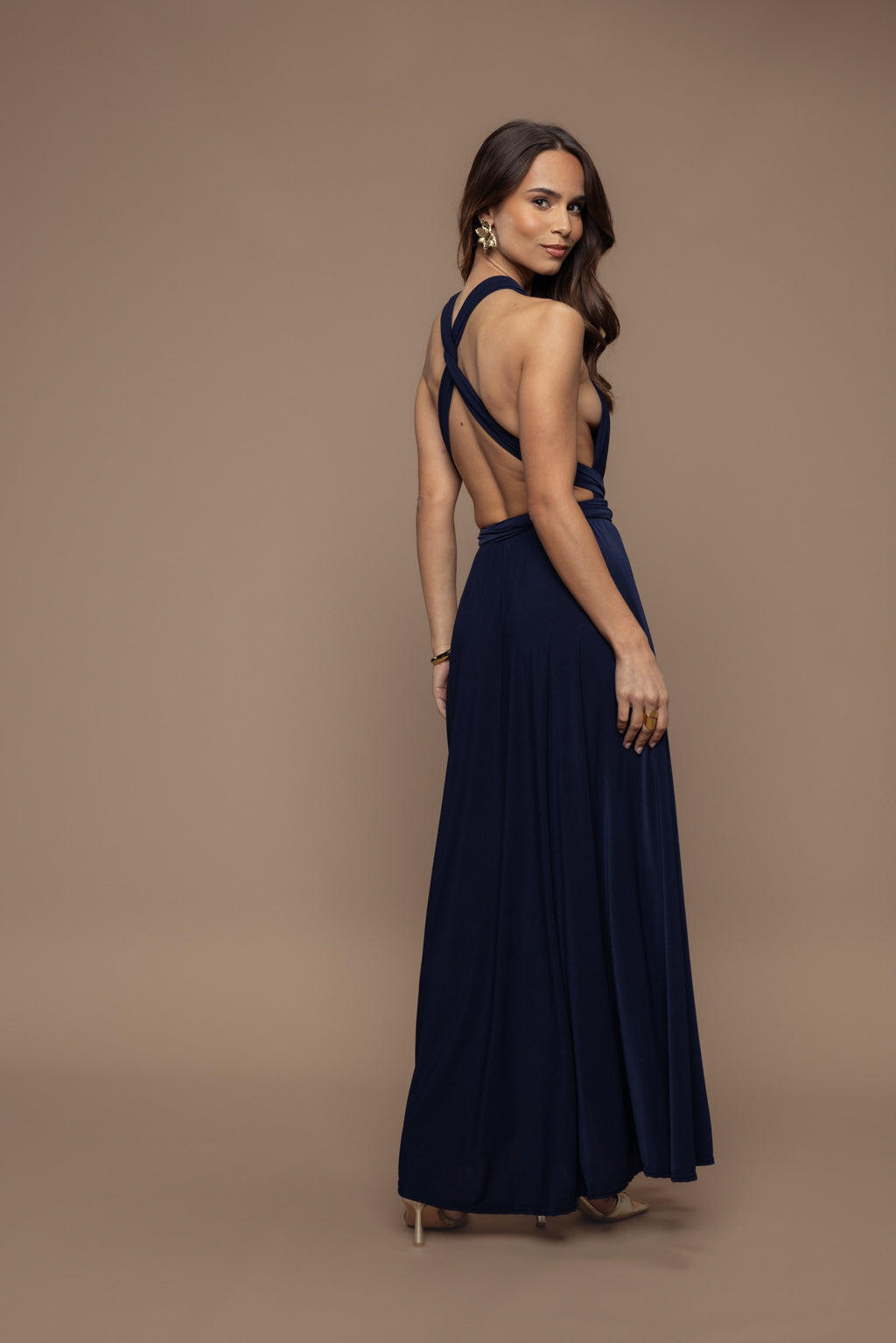 Prestance Multiposition Dress – Navy Blue
