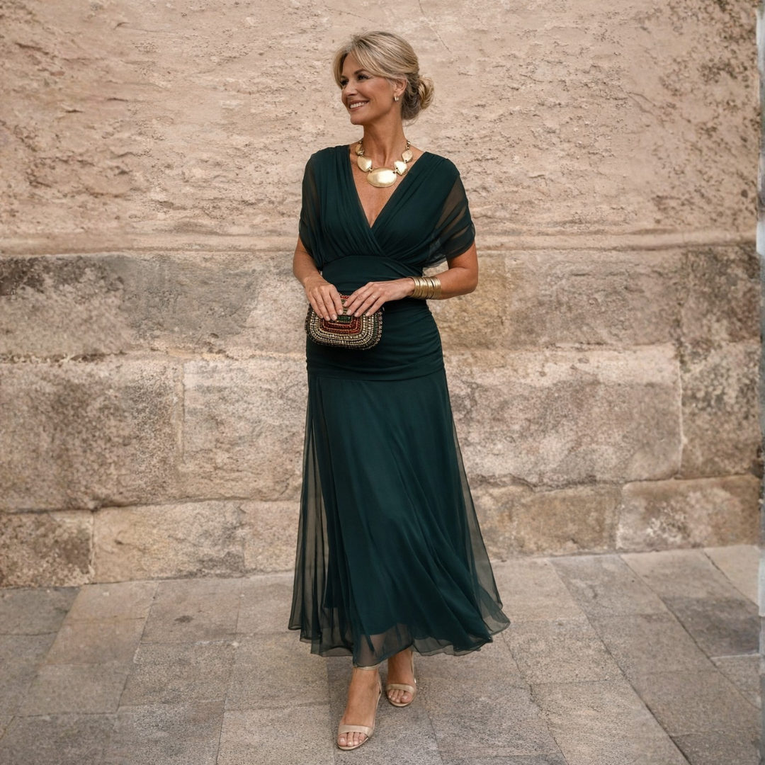 ROSSANA™ | Women’s Off-Shoulder Long Chiffon Dress