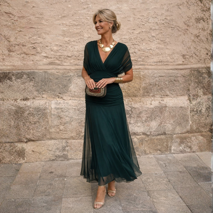 ROSSANA™ | Women’s Off-Shoulder Long Chiffon Dress