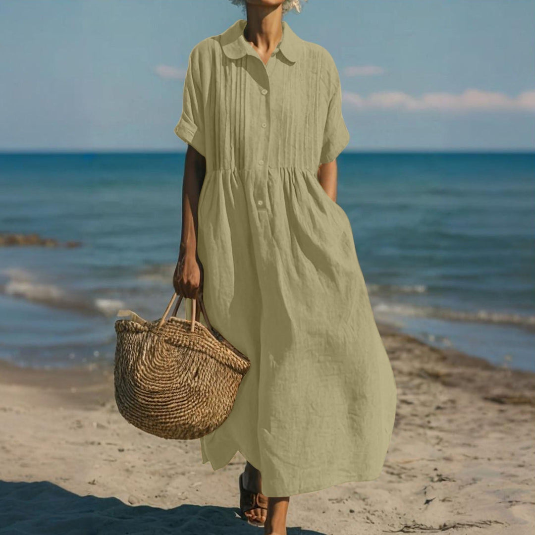 Arianne™ | Elegant Flowing Cotton Shirt Dress