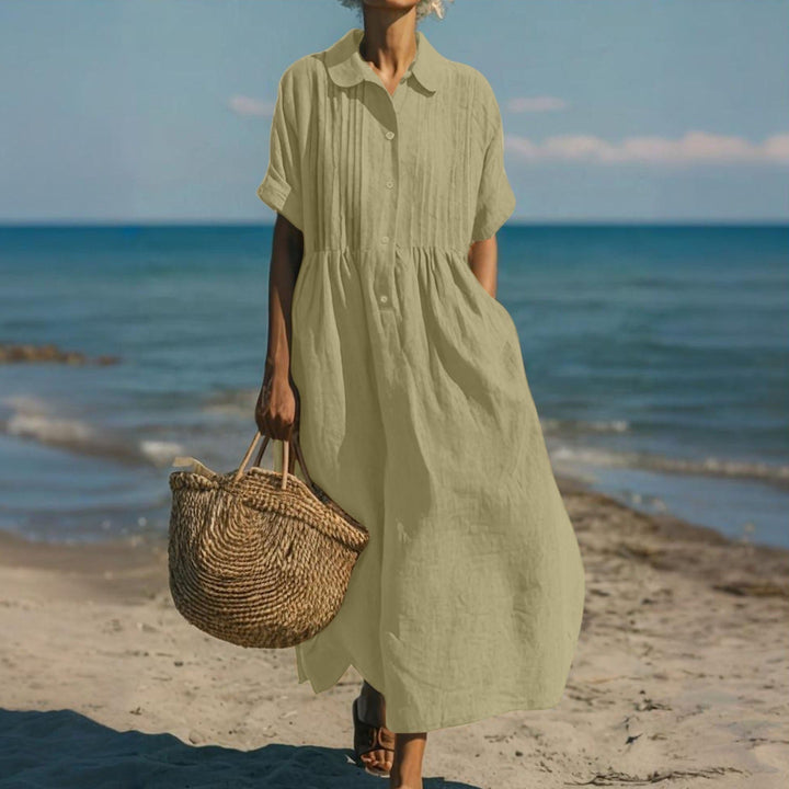 Arianne™ | Elegant Flowing Cotton Shirt Dress