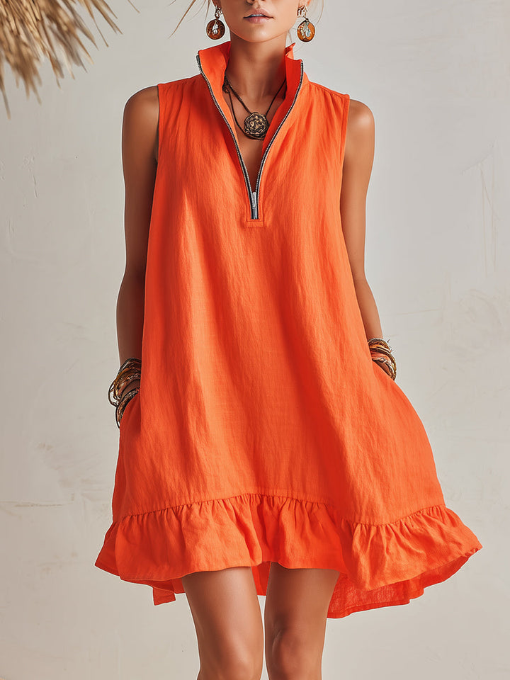 Lina™ | Cotton & Linen Mini Dress