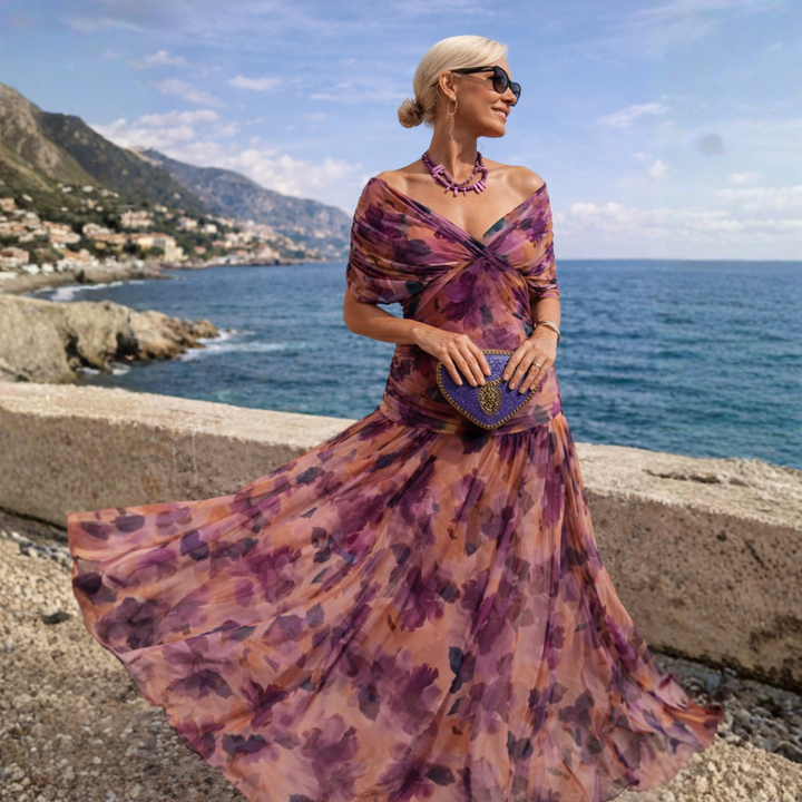 ROSSANA™ | Women’s Off-Shoulder Long Chiffon Dress