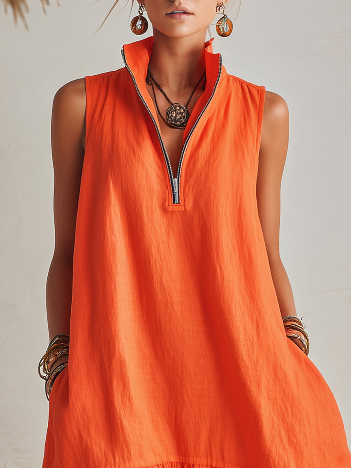 Lina™ | Cotton & Linen Mini Dress