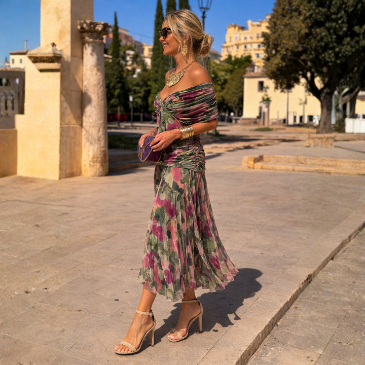 ROSSANA™ | Women’s Off-Shoulder Long Chiffon Dress