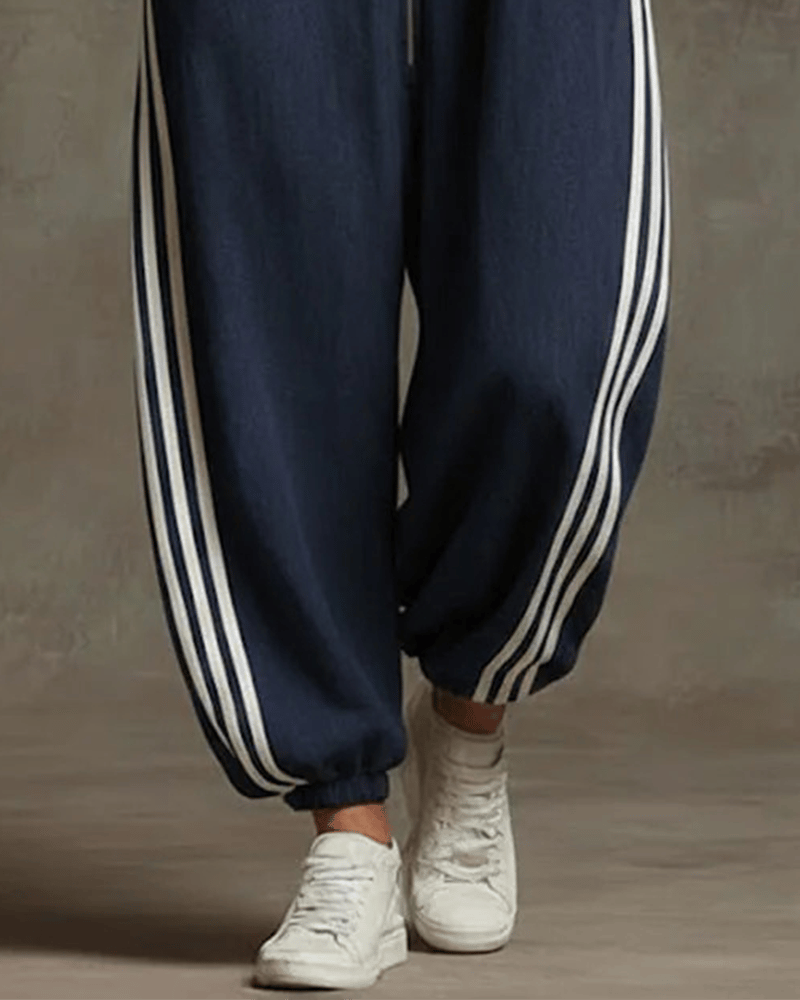 Leonora™ | Striped Sporty Zip Jumpsuit