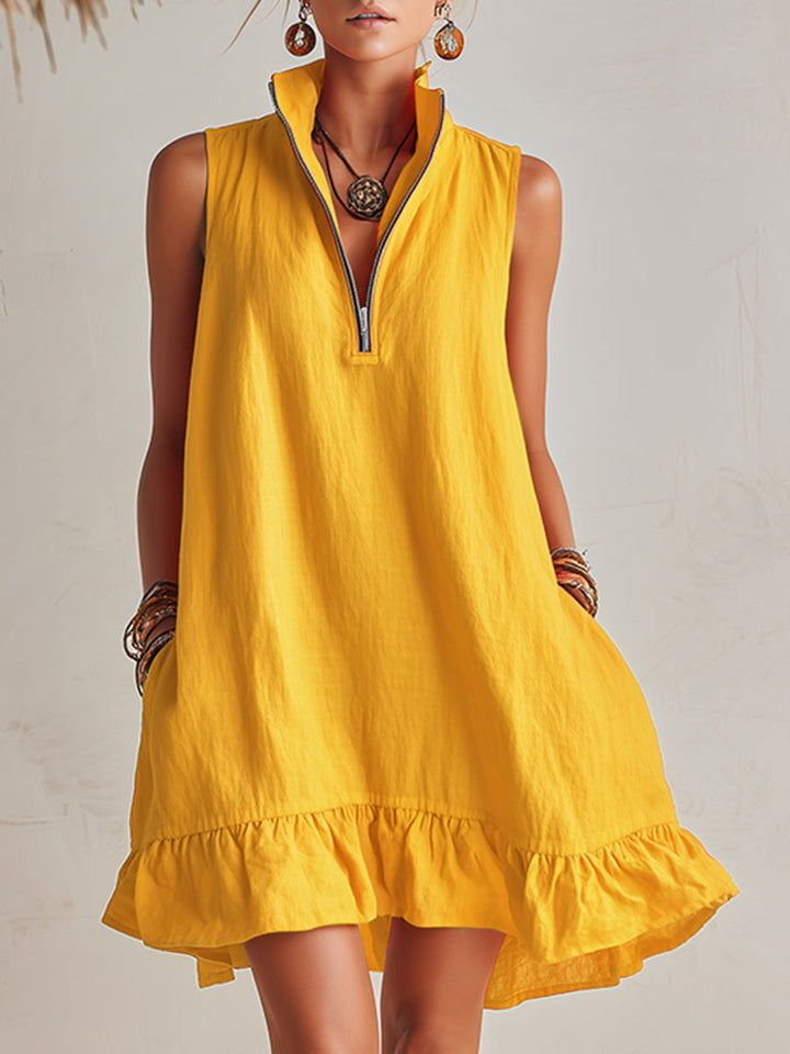 Lina™ | Cotton & Linen Mini Dress