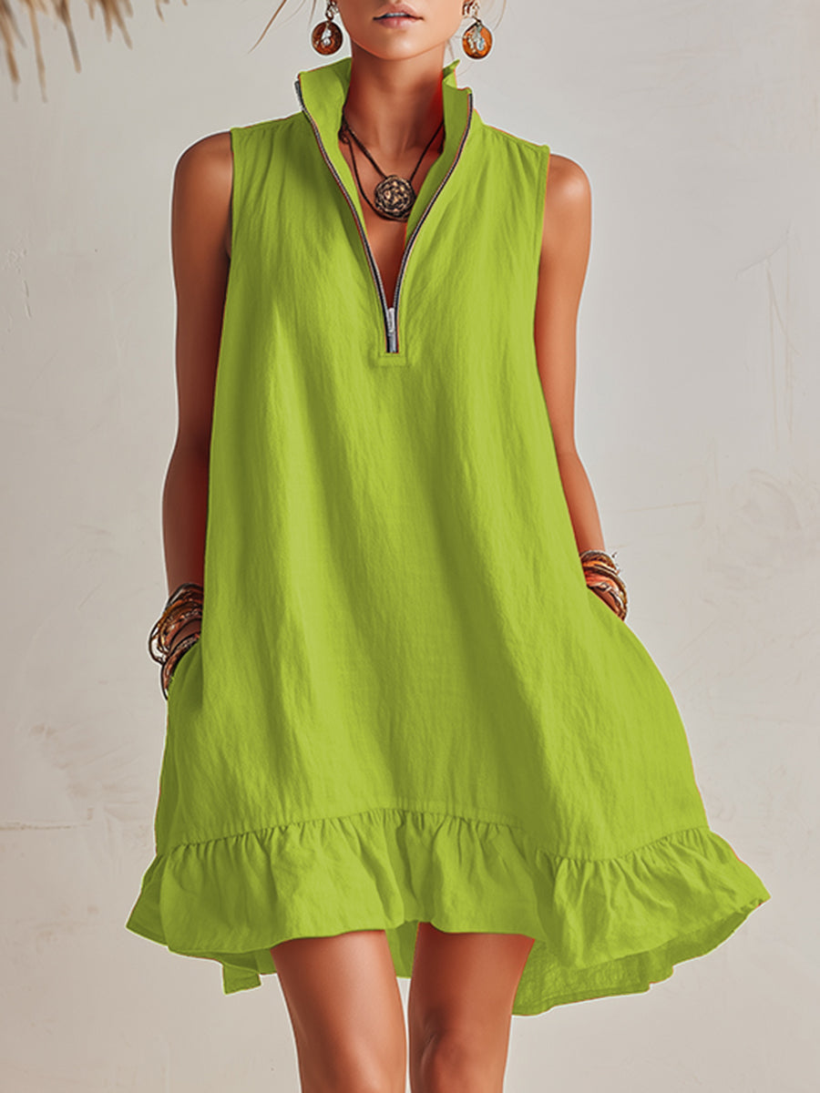 Lina™ | Cotton & Linen Mini Dress