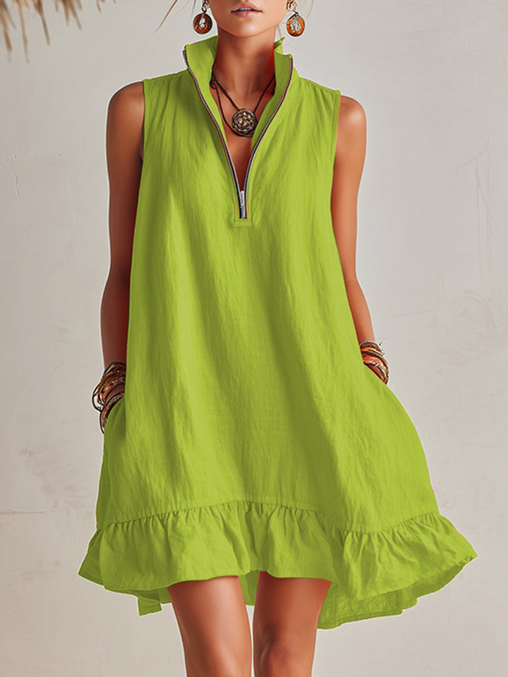 Lina™ | Cotton & Linen Mini Dress